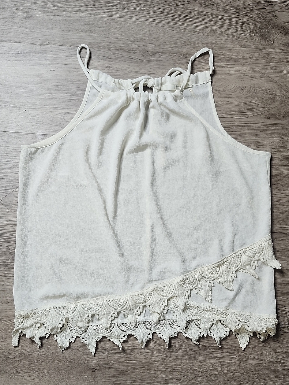 Have - White Lace-Trim Halter Camisole